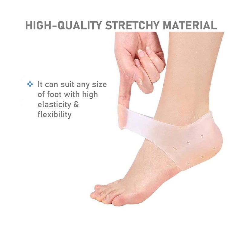 VivoFoot 3 Pairs Gel Heel Protectors  Blister Prevention Heel Sleeves  Silicone Heel Cups & Ankle Protectors for Heel Pain and Cracked Heels Relief for Men and Women - Image 4